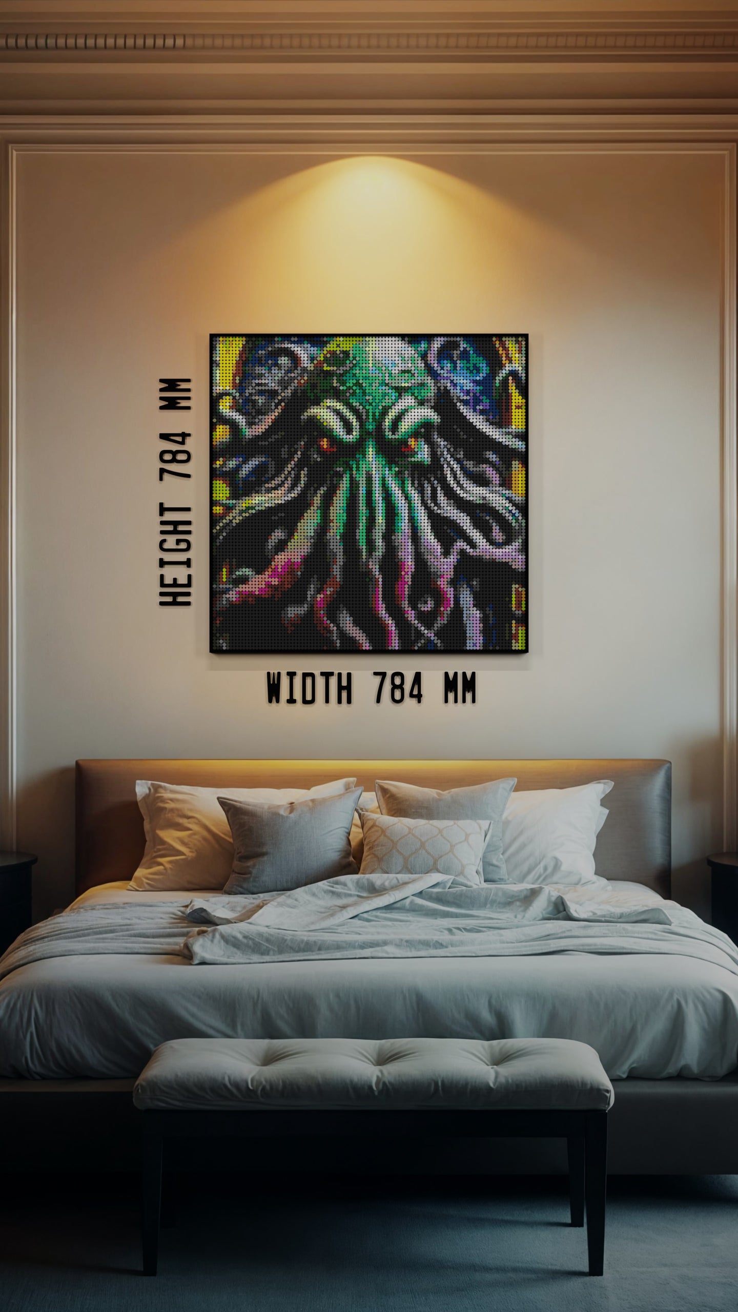 Arrival of Cthulhu LEGO® Style mosaic kit with clear building instructions
